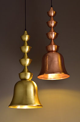 Garland Bell Pendant Lamp copper and Brass by Sahil & Sarthak